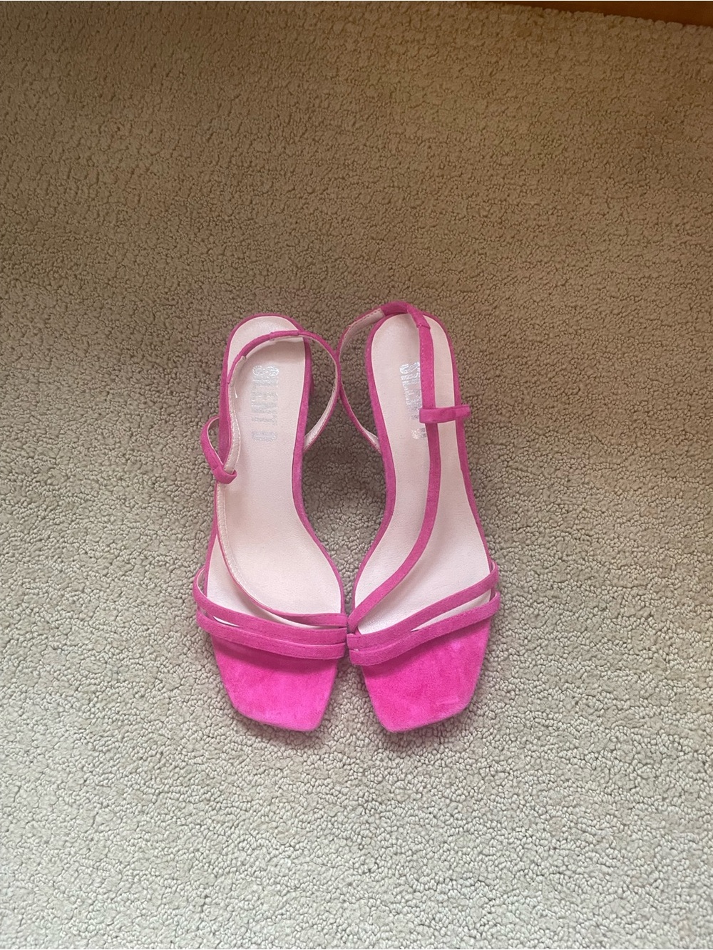 Anthropologie Hot Pink Strappy Slingback Heels